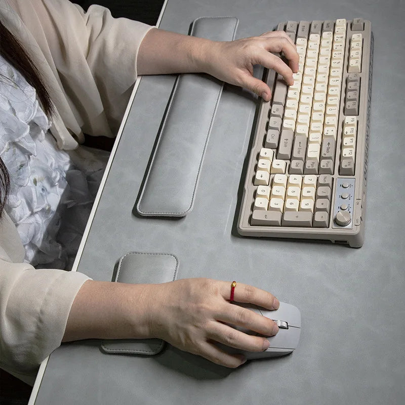 Desk Pad Waterproof PU Mouse Pad Large Mousepad Laptop Non-slip Desk Mat Keyboard Mats Mouse mat, mouse wrist guard three pieces