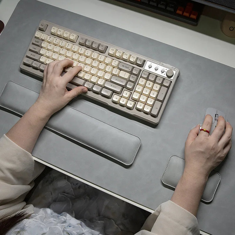 Desk Mat Waterproof PU Mouse Pad Large Mousepad Laptop Non-slip Desk Pad Keyboard Mats Mouse Mat Mouse Wrist Guard Three Pieces