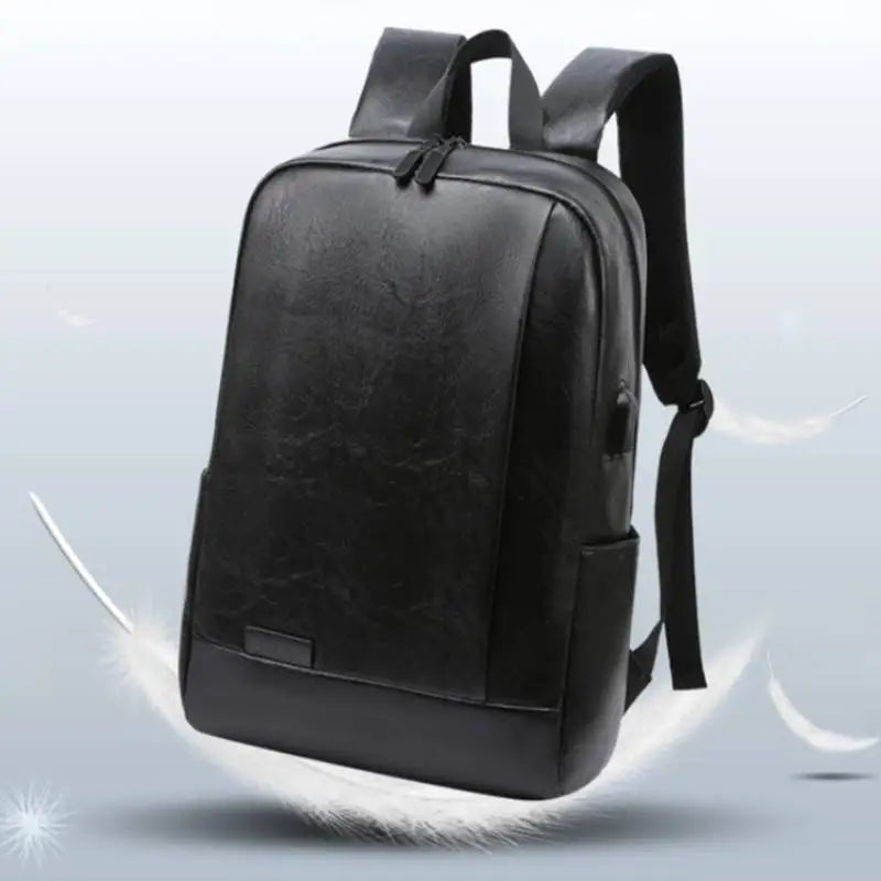 Men Fashionable Backpack PU Leather Satchel Briefcase Office Casual Travel Laptop Office Business Sports Shoulder Backpack