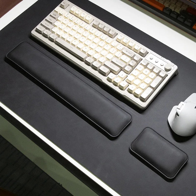 Desk Pad Waterproof PU Mouse Pad Large Mousepad Laptop Non-slip Desk Mat Keyboard Mats Mouse mat, mouse wrist guard three pieces