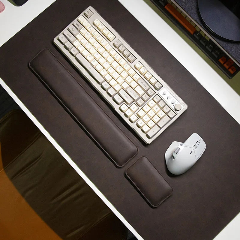 Desk Mat Waterproof PU Mouse Pad Large Mousepad Laptop Non-slip Desk Pad Keyboard Mats Mouse Mat Mouse Wrist Guard Three Pieces