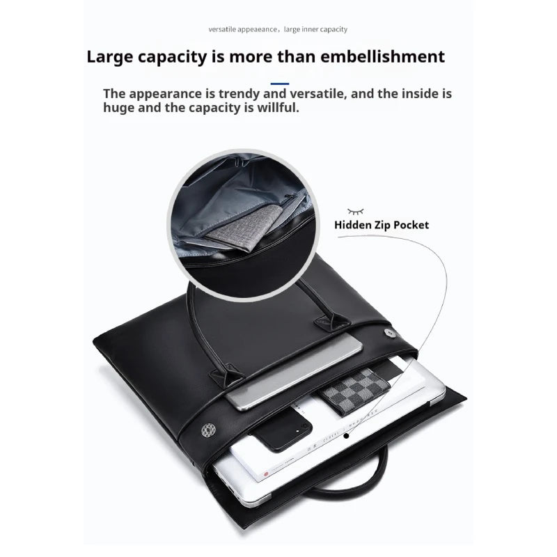 Large Capacity Laptop Bag - Stylish and durable briefcase with multiple compartments for daily essentials and laptop accessories