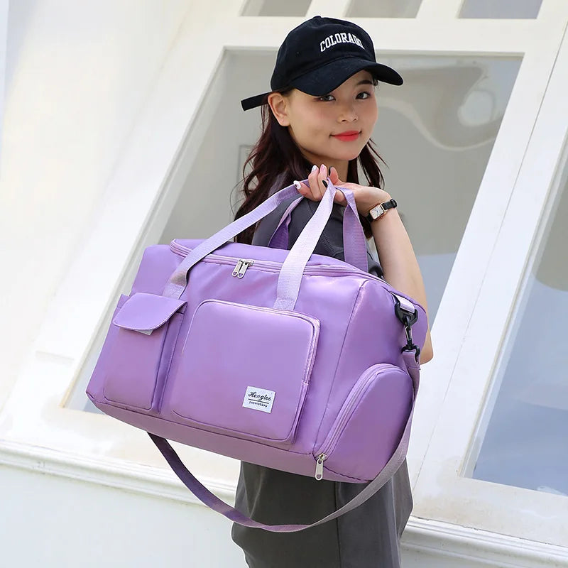 Wet and dry separation large capacity travel bag,leisure outdoor travel bag tote bag,fitness yoga bag,weekend tote overnight bag