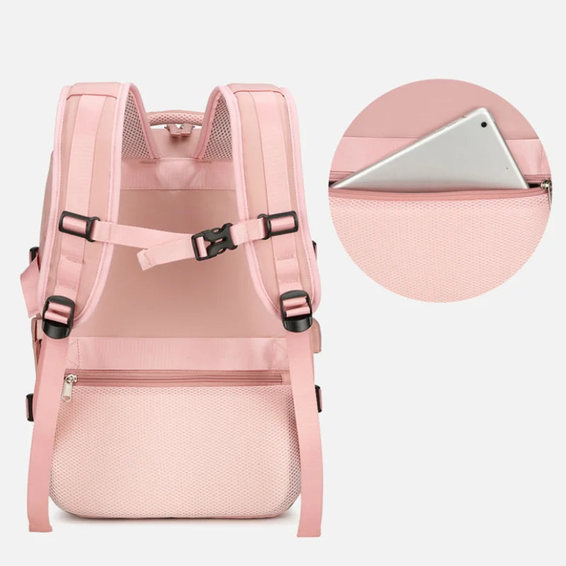 Large capacity travel backpack,with shoe bag compartment, laptop backpack,with charging port, stylish travel commuter bag