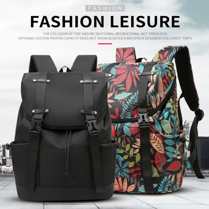 Water-Resistant Black Drawstring Backpack -Graffiti Print Large Capacity Backpack, Casual And Versatile Multi-layer Schoolbag