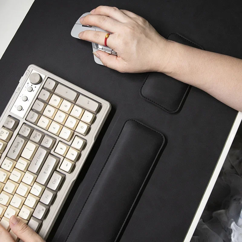 Desk Mat Waterproof PU Mouse Pad Large Mousepad Laptop Non-slip Desk Pad Keyboard Mats Mouse Mat Mouse Wrist Guard Three Pieces