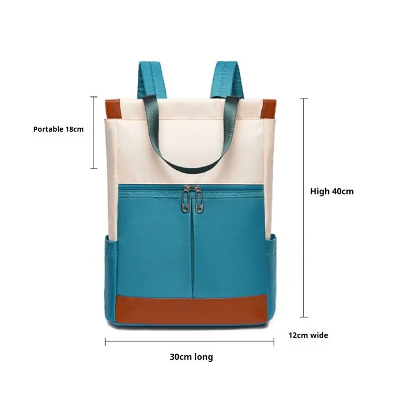 Women's Contrast Color Fashion Backpack-Large Capacity Travel Bag and Commuter Bag with Adjustable Shoulder Strapfor EverydayUse