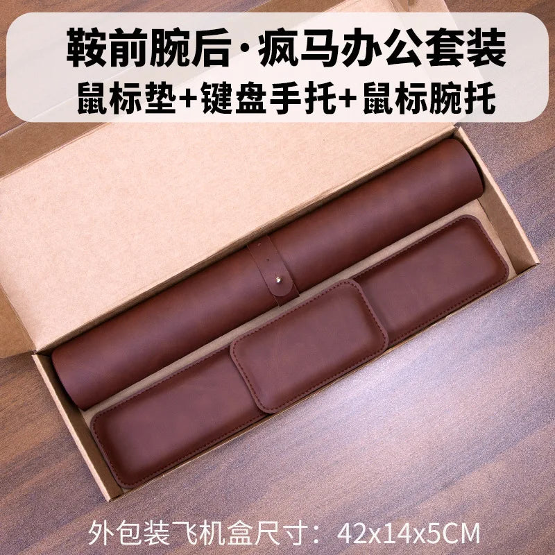 Desk Mat Waterproof PU Mouse Pad Large Mousepad Laptop Non-slip Desk Pad Keyboard Mats Mouse Mat Mouse Wrist Guard Three Pieces