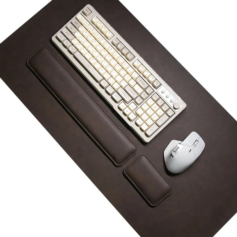 Desk Mat Waterproof PU Mouse Pad Large Mousepad Laptop Non-slip Desk Pad Keyboard Mats Mouse Mat Mouse Wrist Guard Three Pieces