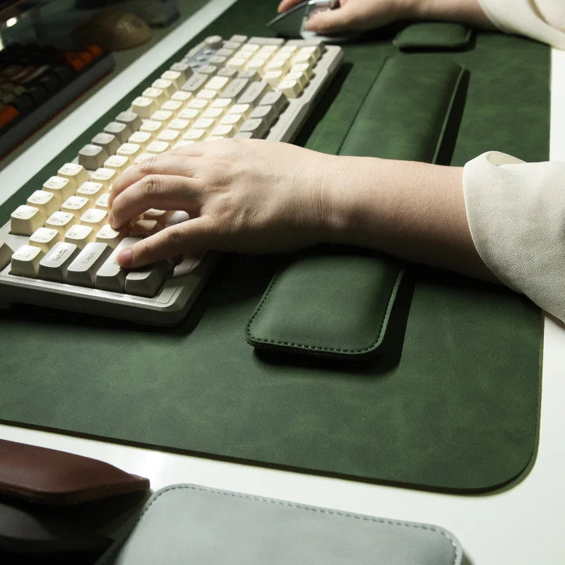 Desk Pad Waterproof PU Mouse Pad Large Mousepad Laptop Non-slip Desk Mat Keyboard Mats Mouse mat, mouse wrist guard three pieces