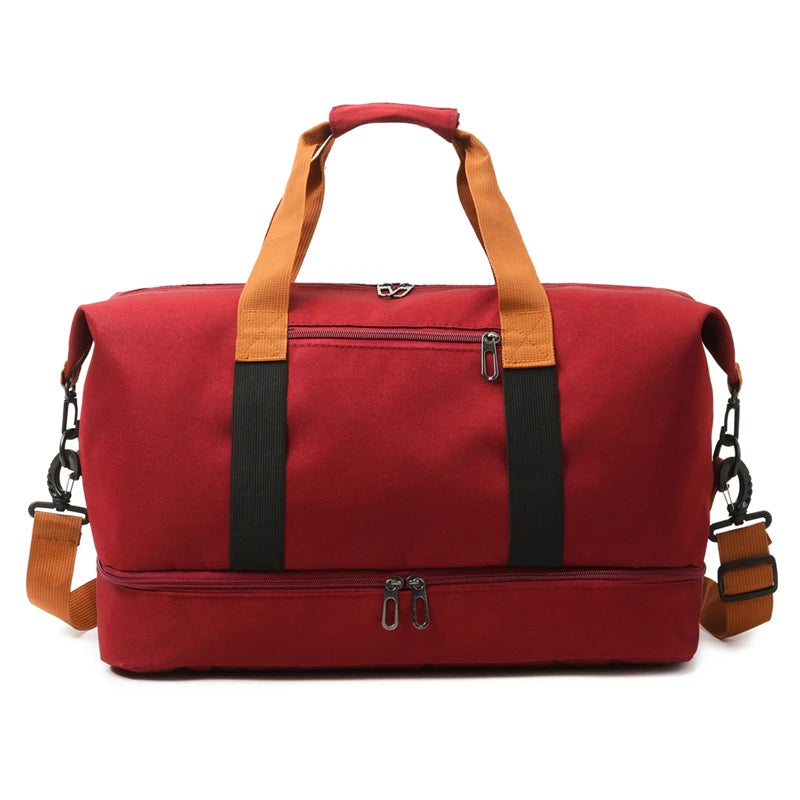 Large-capacity portable travel bag, lightweight gym bag, independent shoe compartment, shoulder messenger bag.