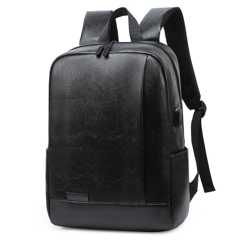 Men Fashionable Backpack PU Leather Satchel Briefcase Office Casual Travel Laptop Office Business Sports Shoulder Backpack