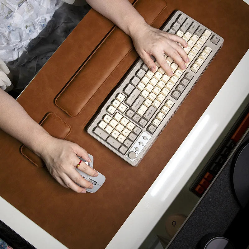 Desk Pad Waterproof PU Mouse Pad Large Mousepad Laptop Non-slip Desk Mat Keyboard Mats Mouse mat, mouse wrist guard three pieces