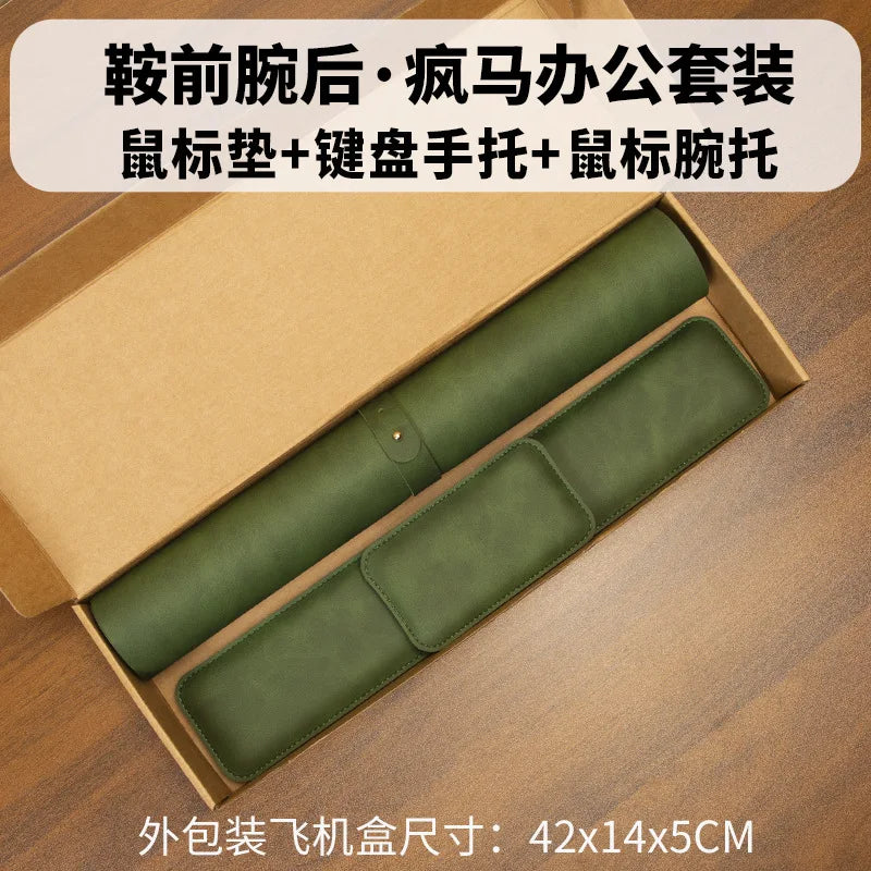 Desk Mat Waterproof PU Mouse Pad Large Mousepad Laptop Non-slip Desk Pad Keyboard Mats Mouse Mat Mouse Wrist Guard Three Pieces