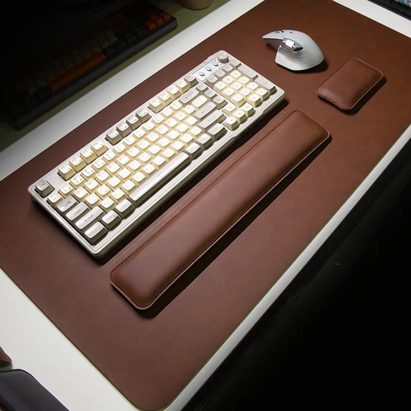 Desk Pad Waterproof PU Mouse Pad Large Mousepad Laptop Non-slip Desk Mat Keyboard Mats Mouse mat, mouse wrist guard three pieces