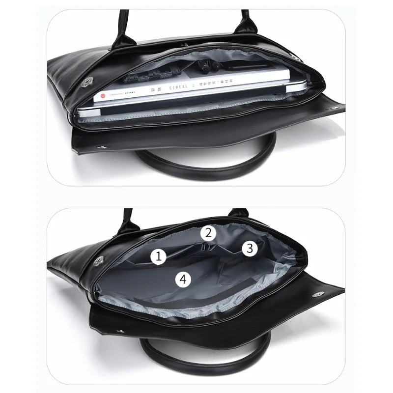 Large Capacity Laptop Bag - Stylish and durable briefcase with multiple compartments for daily essentials and laptop accessories